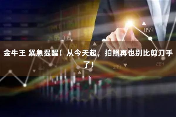 金牛王 紧急提醒！从今天起，拍照再也别比剪刀手了！